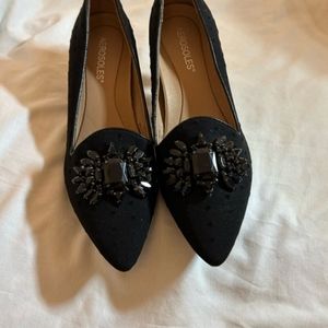 Velvet Dolka Dot Jeweled Heels